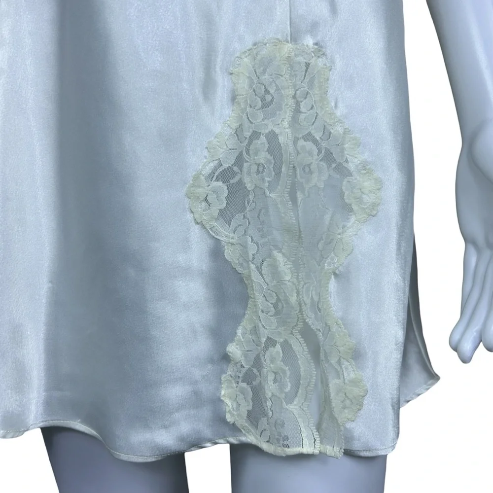VTG Victorias Secret Satin Lace Chemise Slip Dress Size S Bias Cut Y2K Lingerie